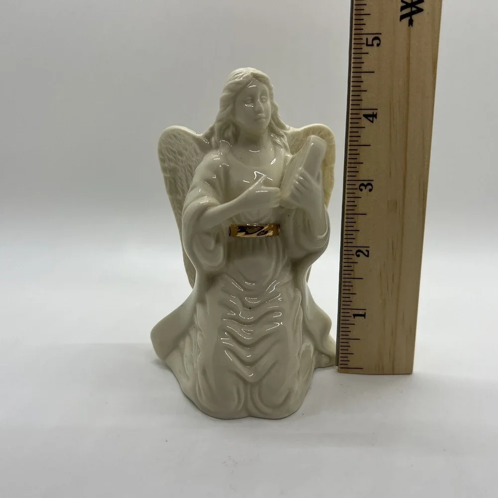 Lenox Guardian Angel Playing Harp Porcelain Figurine‎ 4 1/2